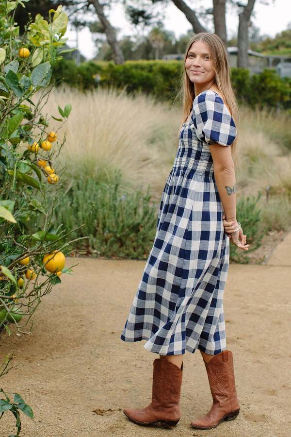 Rachel Pally Barrett Midi Dress - Navy Check | Garmentory