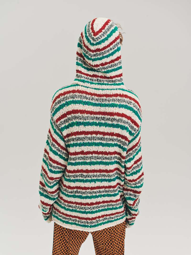 NKNIT ンニット　stripe knit towel hoodie NKNIT ンニット stripe knit towel hoodie - メルカリ