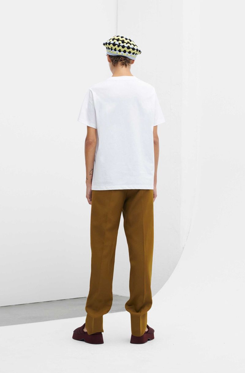 トップス GANNI Basic Jersey Sun Relaxed T-shirt Ganni Basic Jersey Sun Love Print O-Neck Relaxed T-Shirt - Bright