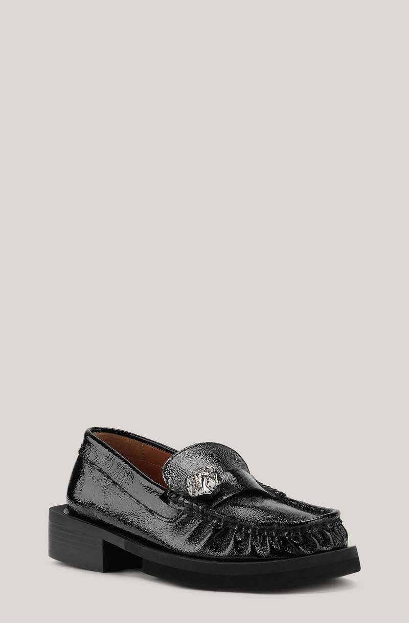 Ganni Embellished Loafers - Black | Garmentory