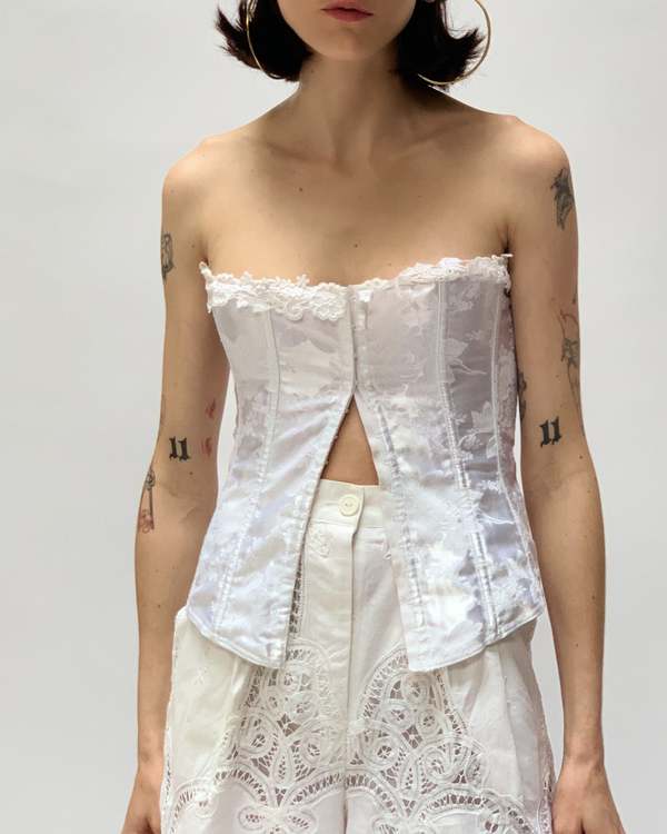 Lace Corset Top White Garmentory
