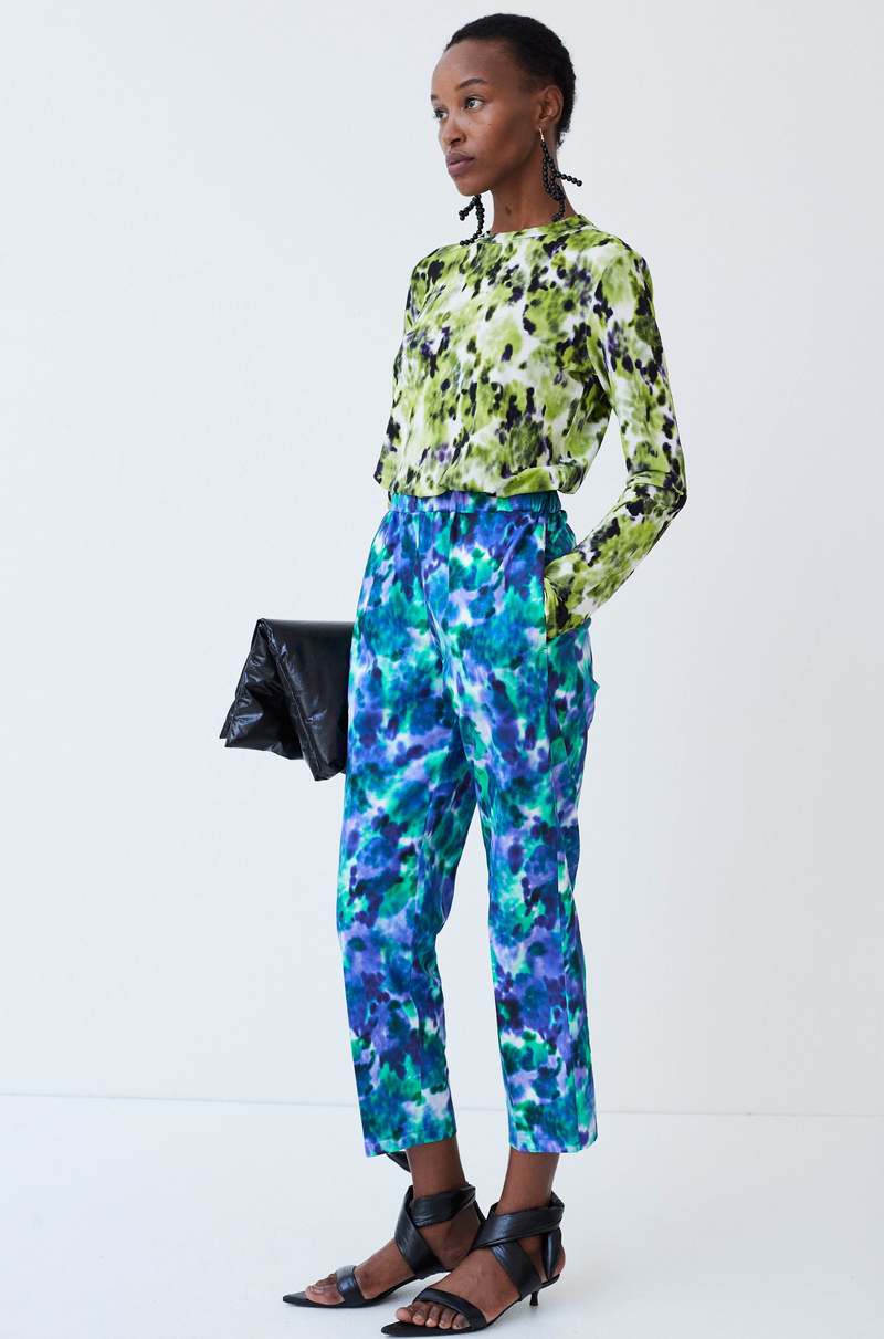 Christian Wijnants TAD LONG SLEEVE TEE - LIME AUBERGINE