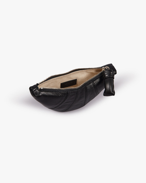 小物 LEMAIRE CROISSANT COIN PURSE BLACK Lemaire Croissant Coin Purse Necklace in Black Curated at Jake and