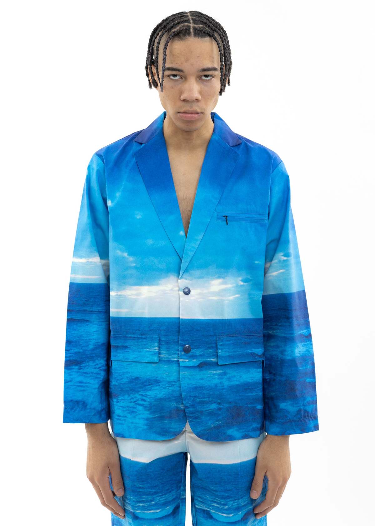 Black Lux Multi Water Printed Blazer - Image 1 of 7