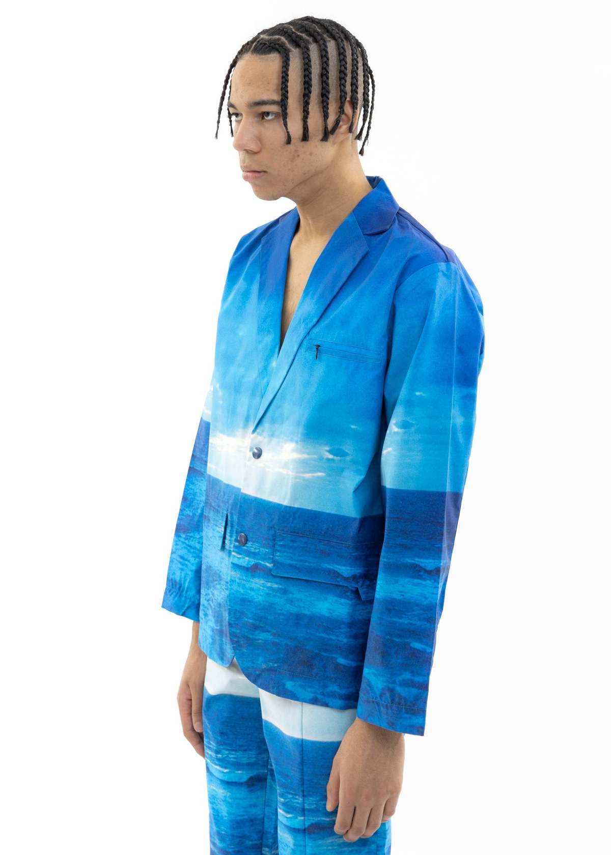 Black Lux Multi Water Printed Blazer - Image 3 of 7