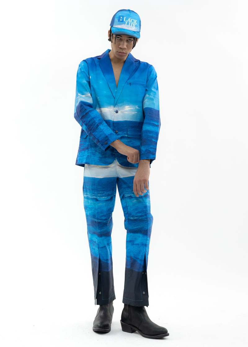 Black Lux Multi Water Printed Blazer