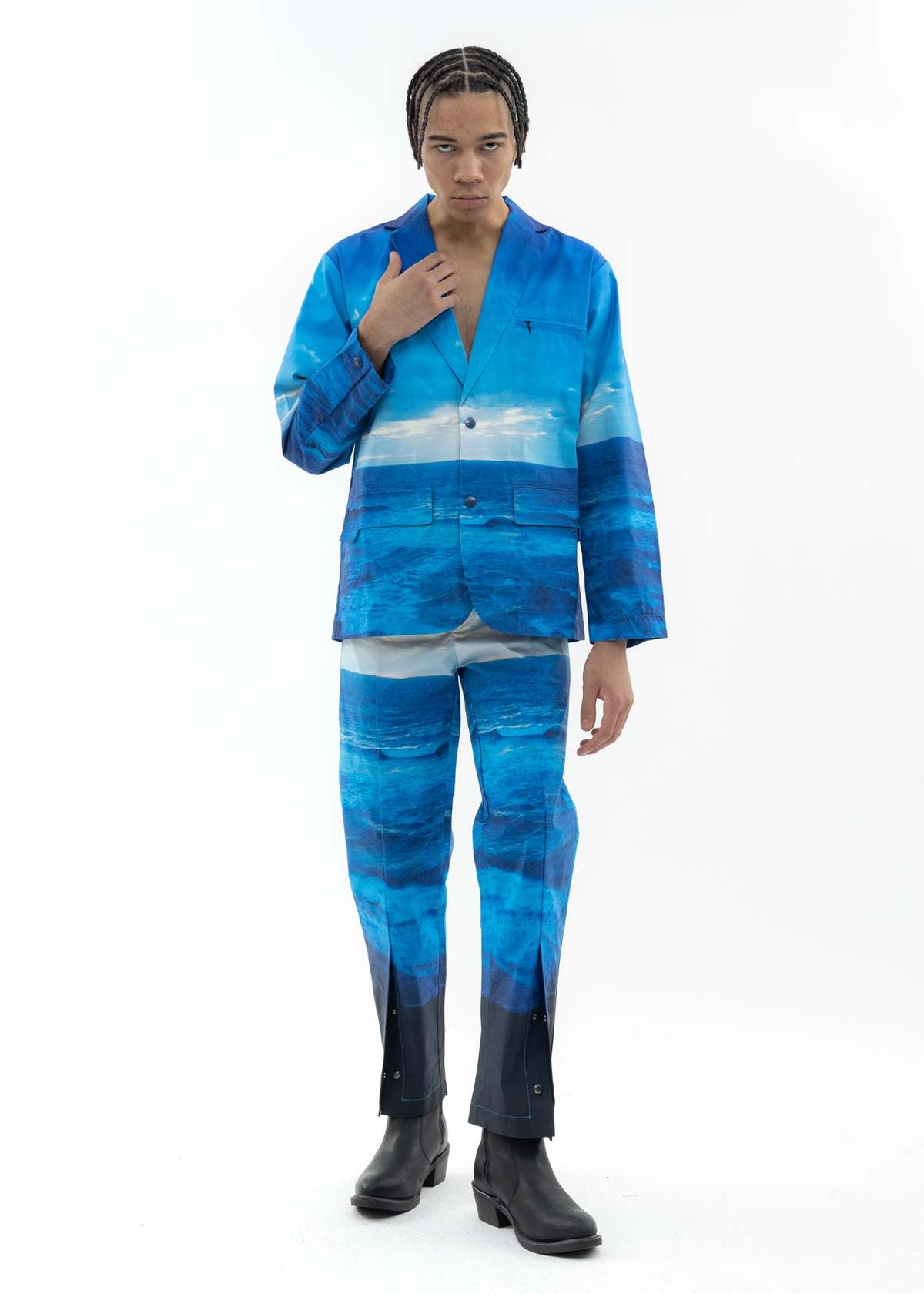 Black Lux Multi Water Printed Blazer - Image 7 of 7