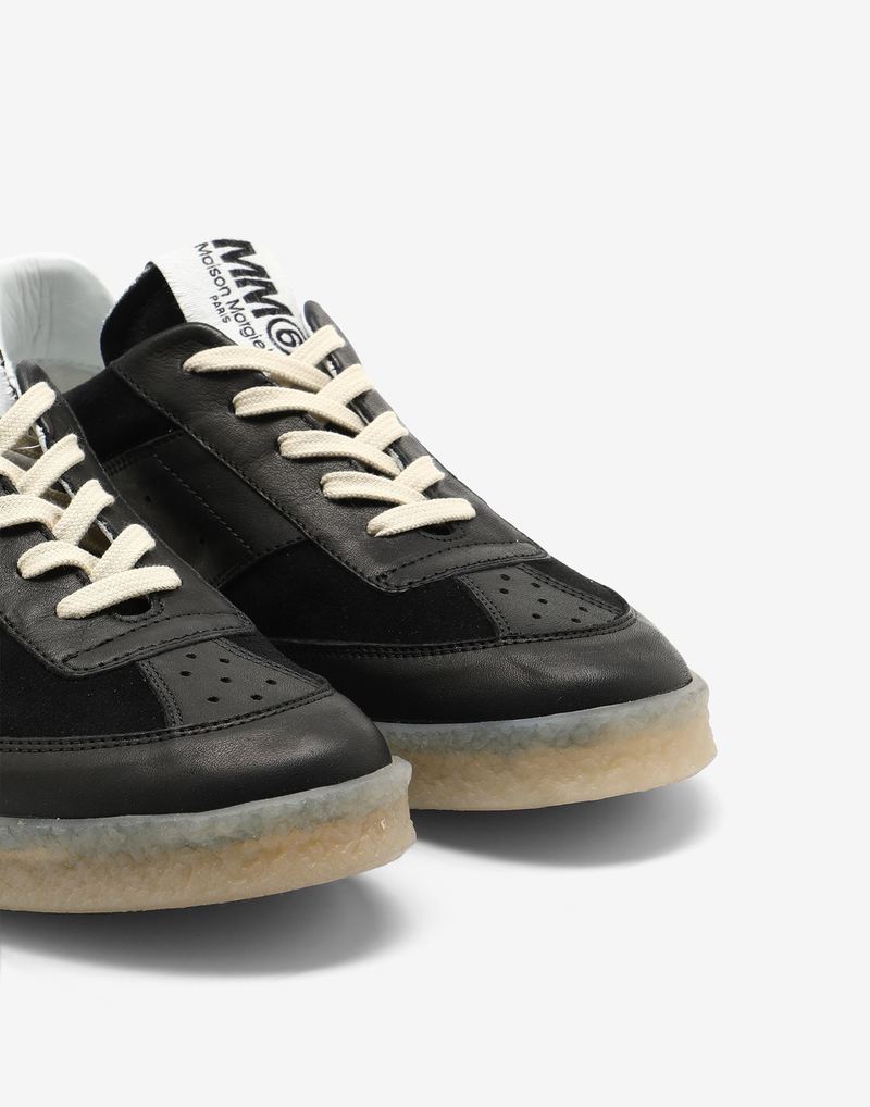 スニーカー MM6 Maison Margiela 6 Court Sneakers Black MM6 Maison Margiela 6 Court low-top Sneakers | Black | FARFETCH
