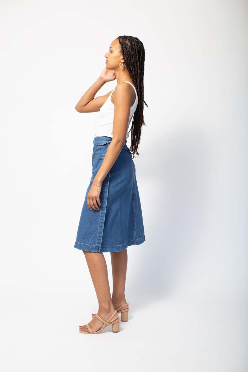 Spacedye Navy Blue Mini Wrap Skirt BEYOND YOGA SPACE-DYE HOT SHOT