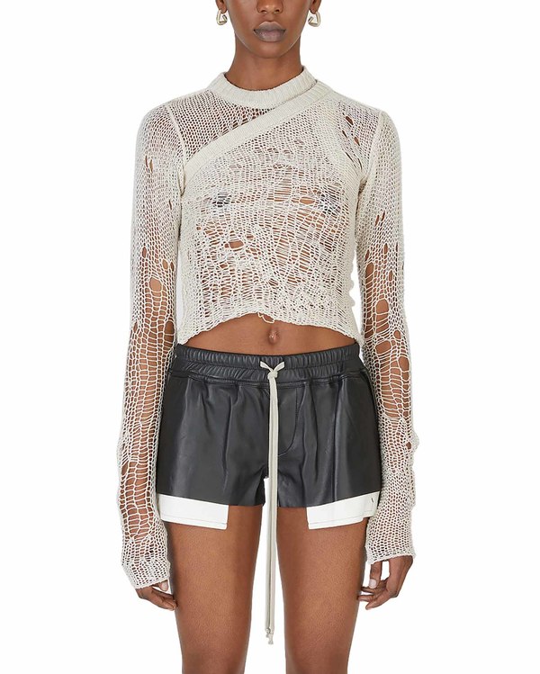 Rick Owens Banana Net Sweater - beige | Garmentory