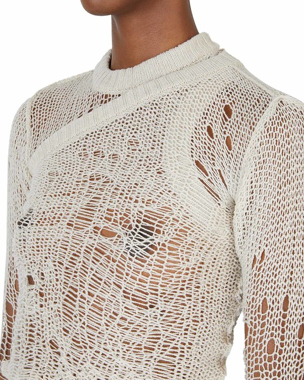 Rick Owens Banana Net Sweater - beige | Garmentory