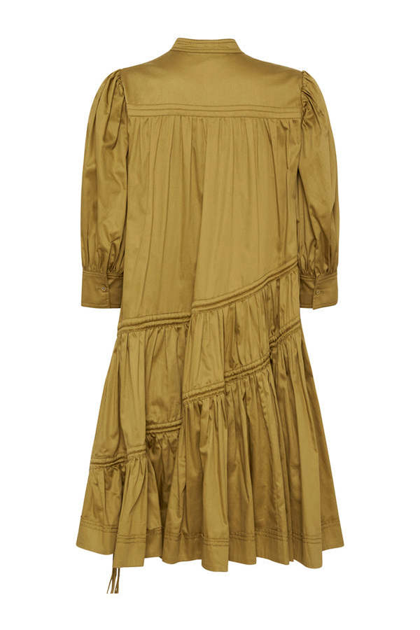 Aje Frequency Drawstring Smock Dress - Olive Green | Garmentory