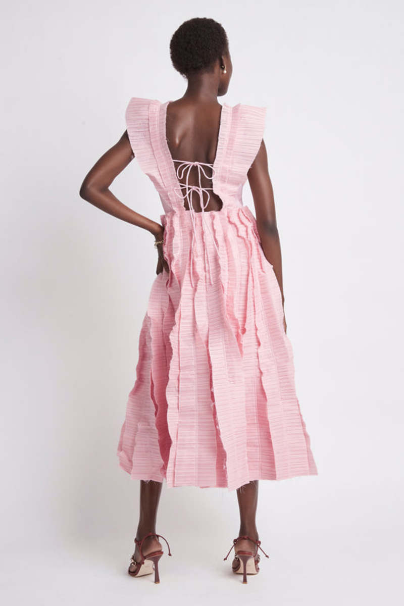 Rosé Muse jacquard check dress pink jacquard piping dress【sax】 – BUNNY APARTMENT