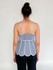 Vintage Melissa Scalloped Hem Tube Top - Blue Gingham - Thumbnail 2