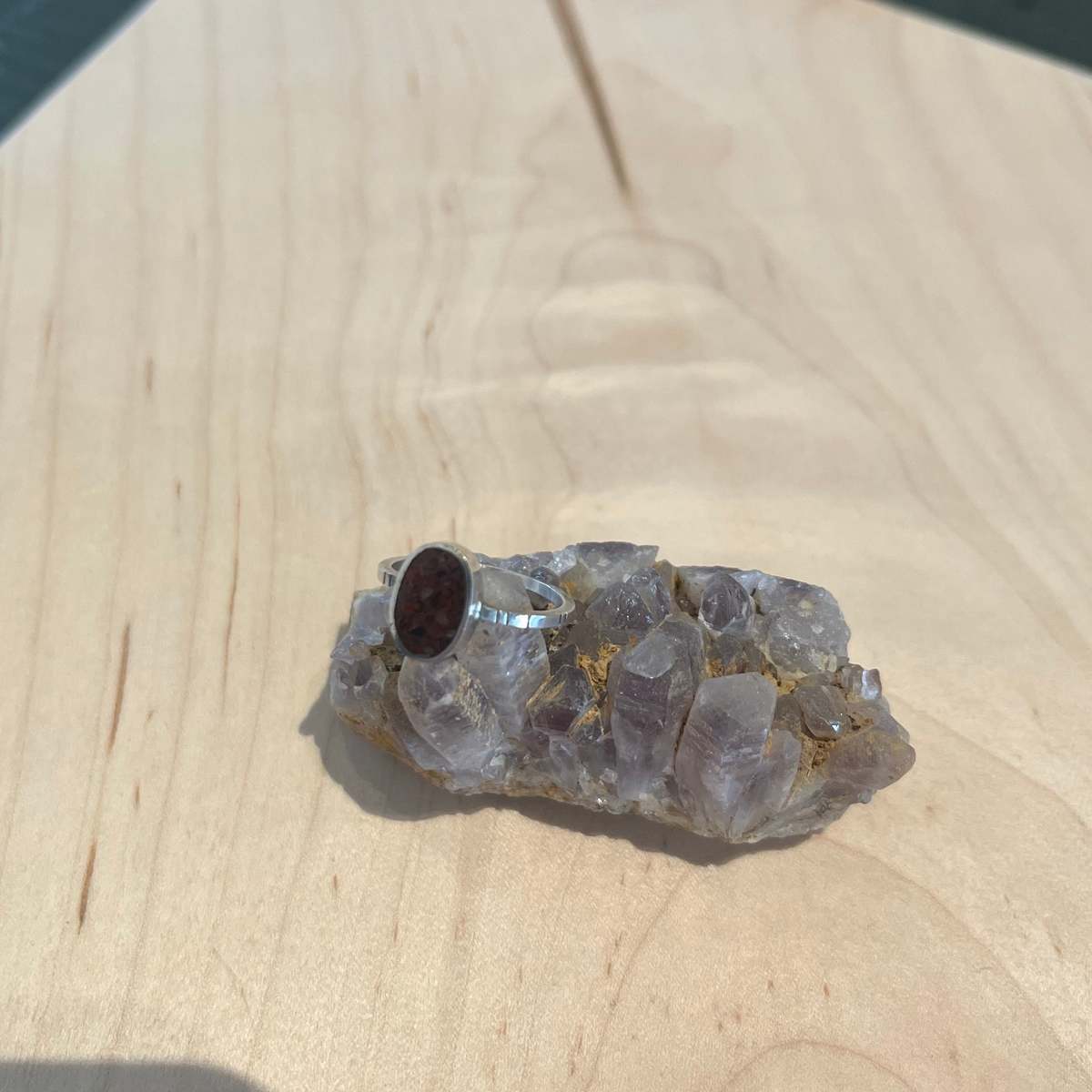 Young In The Mountains Oval Silver Moon Ring - Silver - Image 1 of 2