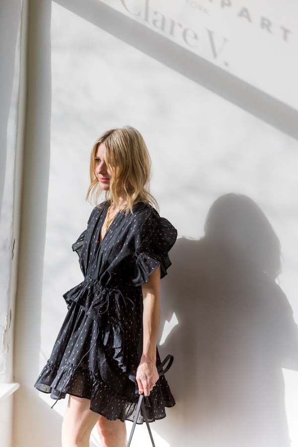 Maria Cher Gleam Mini Dress - Black/Gold Lurex | Garmentory