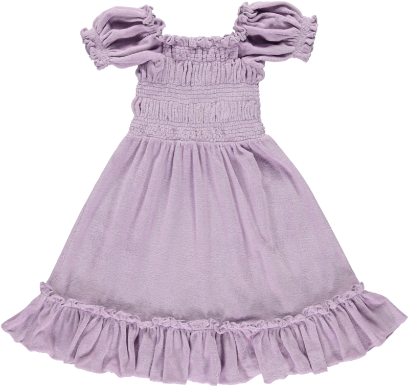 ワンピース Liilu Terry Smocked Dress - Lavender 6Y Kids Liilu Terry Smocked Dress - Lavender | Garmentory