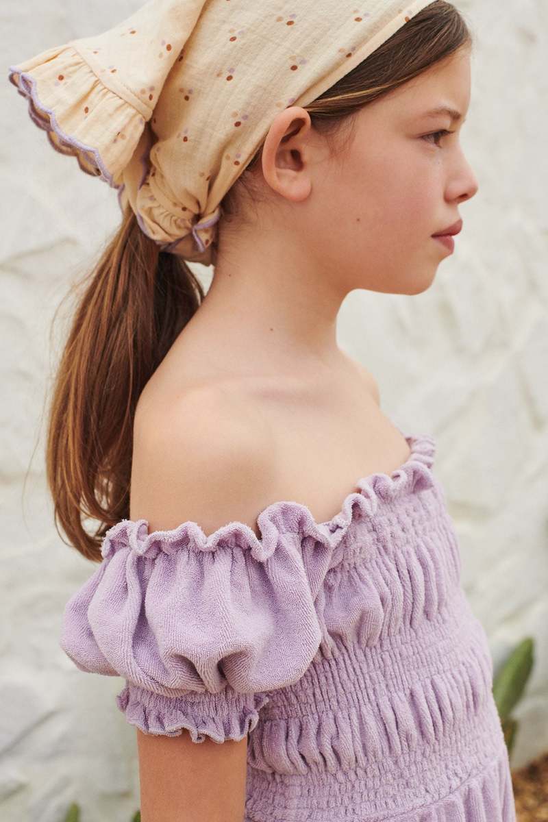 Liilu Terry Smocked Dress (Lavender) | Jean + Hadley