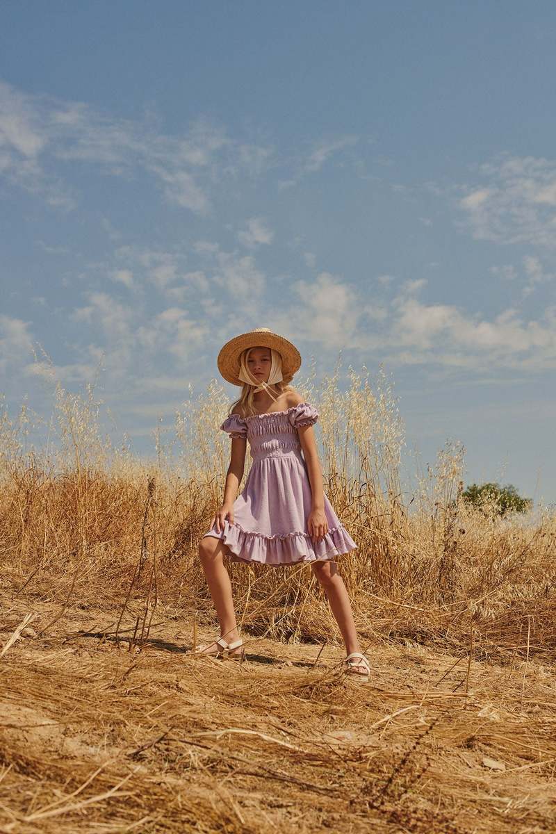 ワンピース Liilu Terry Smocked Dress - Lavender 6Y Kids Liilu Terry Smocked Dress - Lavender | Garmentory