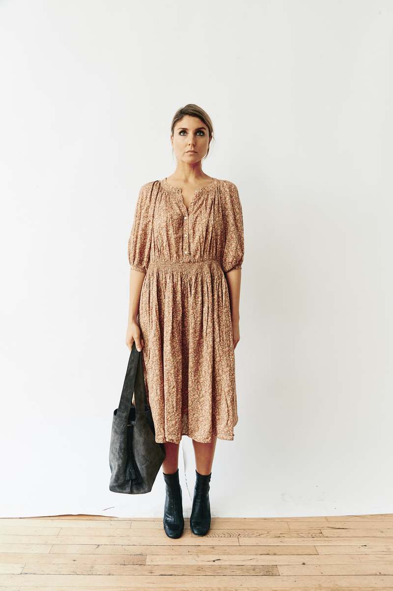 beige floral dress vintage Honestly Love You Beige Floral Midi Dress