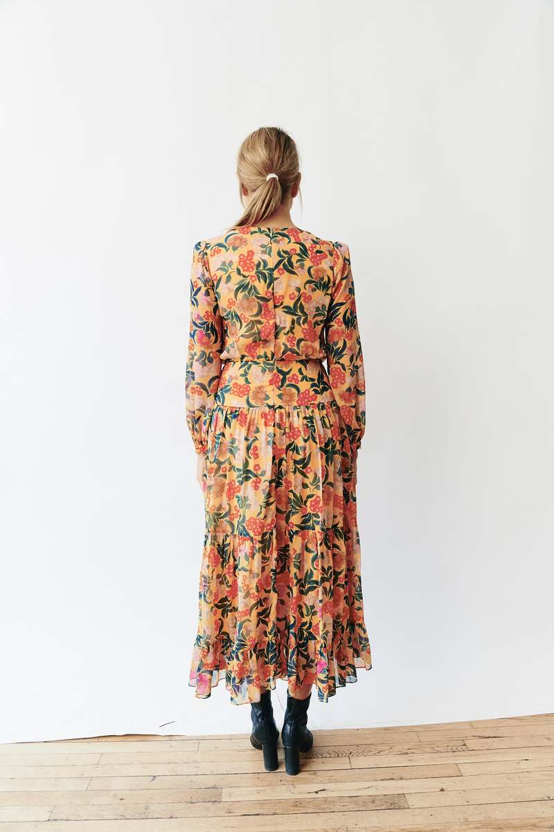 saloni floral midi dress Saloni Vanessa D Dress in Flori Sapphire 6