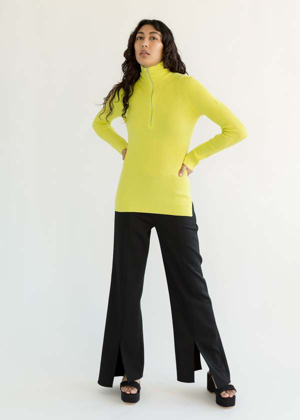 Ganni | Half Zip Pullover | Lime Popsicle | Garmentory