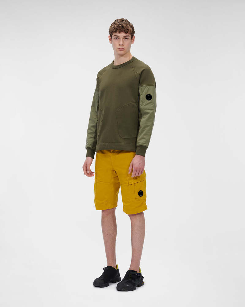 CP company Stretch Sateen Cargo Shorts Nugget Gold Garmentory