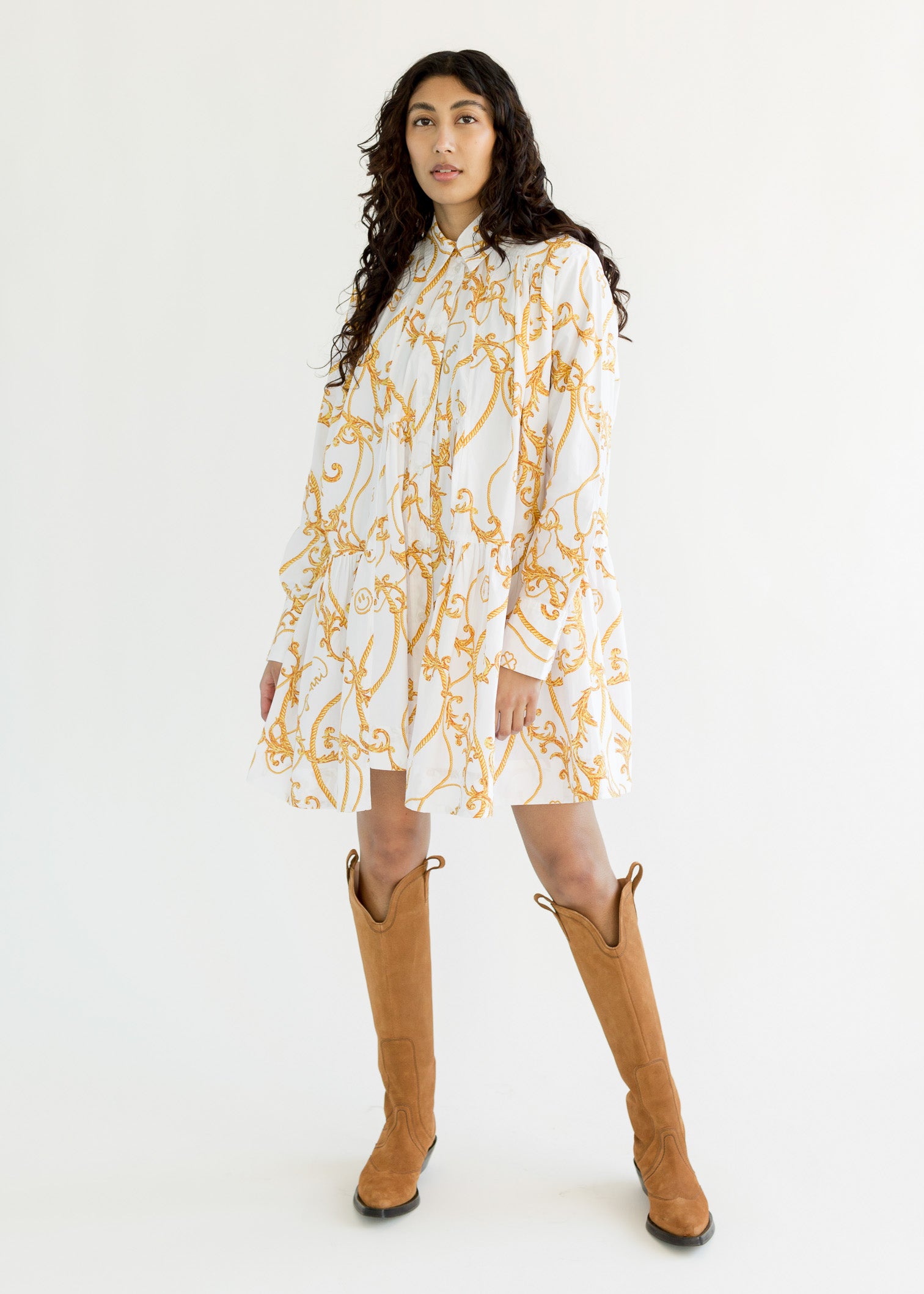 GANNI(ガニー)Printed Cotton Mini ShirtDress GANNI Printed Cotton Mini Shirt Dress | Shopbop