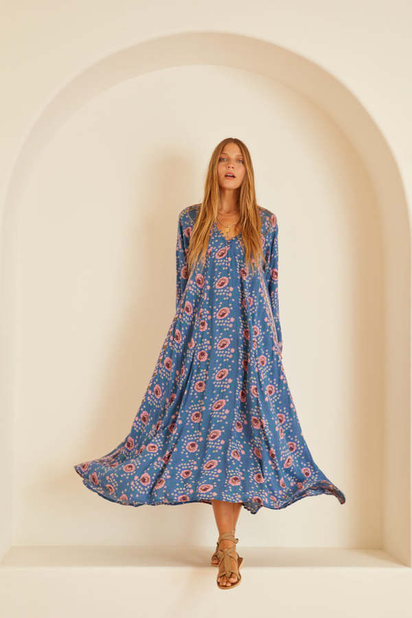 Natalie Martin Fiore Maxi Dress - Vintage Flowers Azure | Garmentory