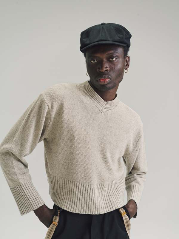 Taiga Takahashi Silk V-Neck Sweater - Ivory | Garmentory