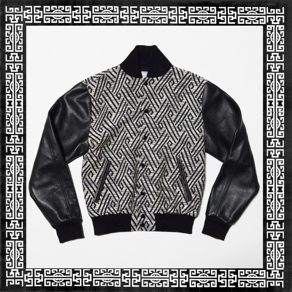 MÂCONNAIS VÂRSITY JACKET - Black/Print MÂCONNAIS VÂRSITY JACKET - Black/Print