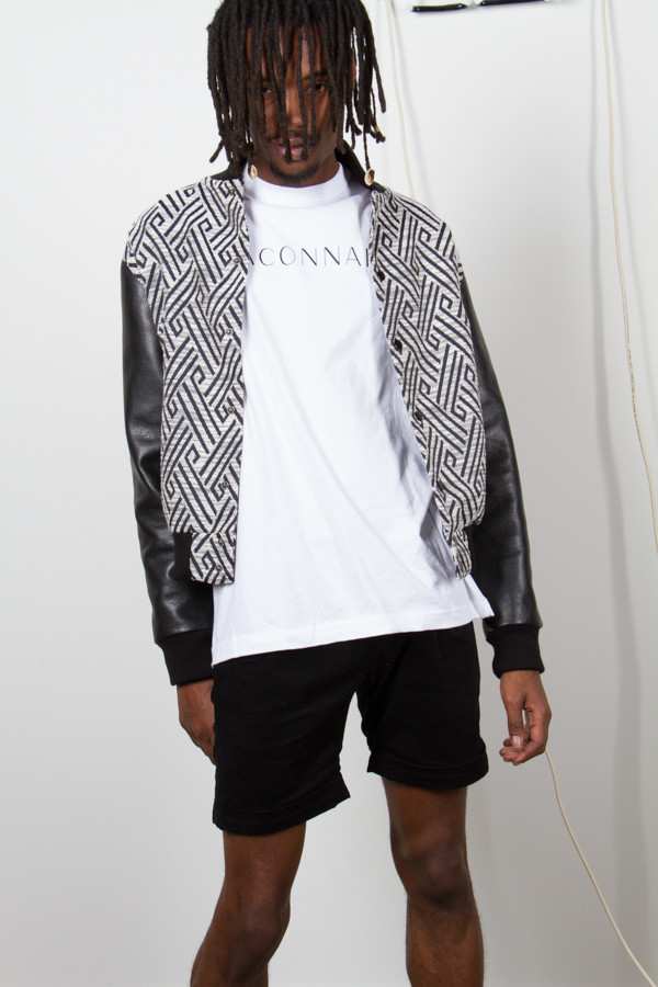 MÂCONNAIS VÂRSITY JACKET - Black/Print MÂCONNAIS VÂRSITY JACKET - Black/Print