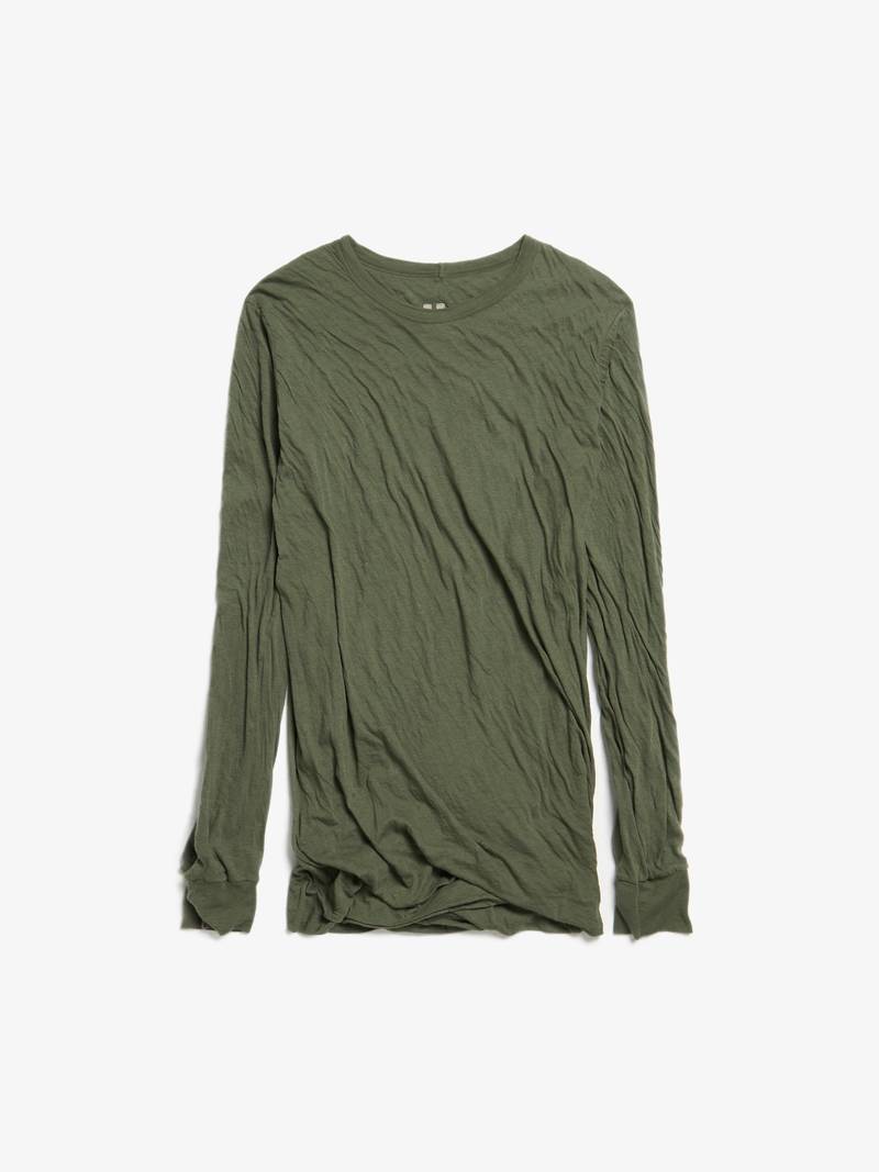 トップス Rick Owens Gethsemane F/W21 LEVELSWEATER Rick Owens M FW21 Gethsemane Double Cotton Longsleeve - Khaki