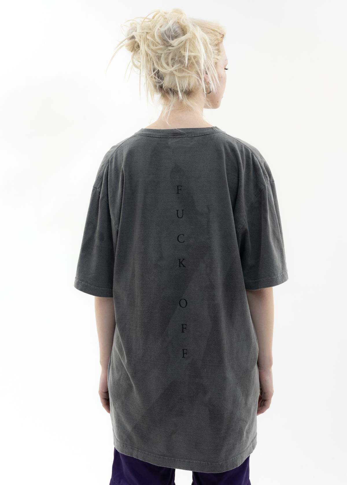 Kidill Fuck Off Artwork By Trevor Brown Hand Dyed T-shirt - Black
