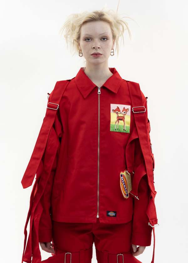 極美品KIDILL✖DICKIESJesseDraxlerChesterCoat KIDILL × Dickies Chaos Bondage Jacket - Red | Garmentory