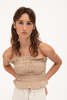 Mundaka ruffle strapless top - beige  - Thumbnail 3