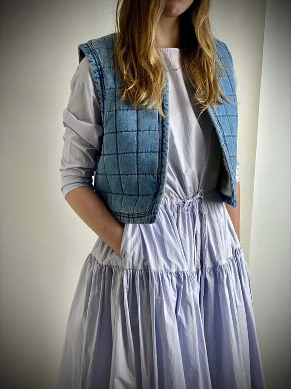 Sea NY Vida Quilted Denim Vest - blue | Garmentory