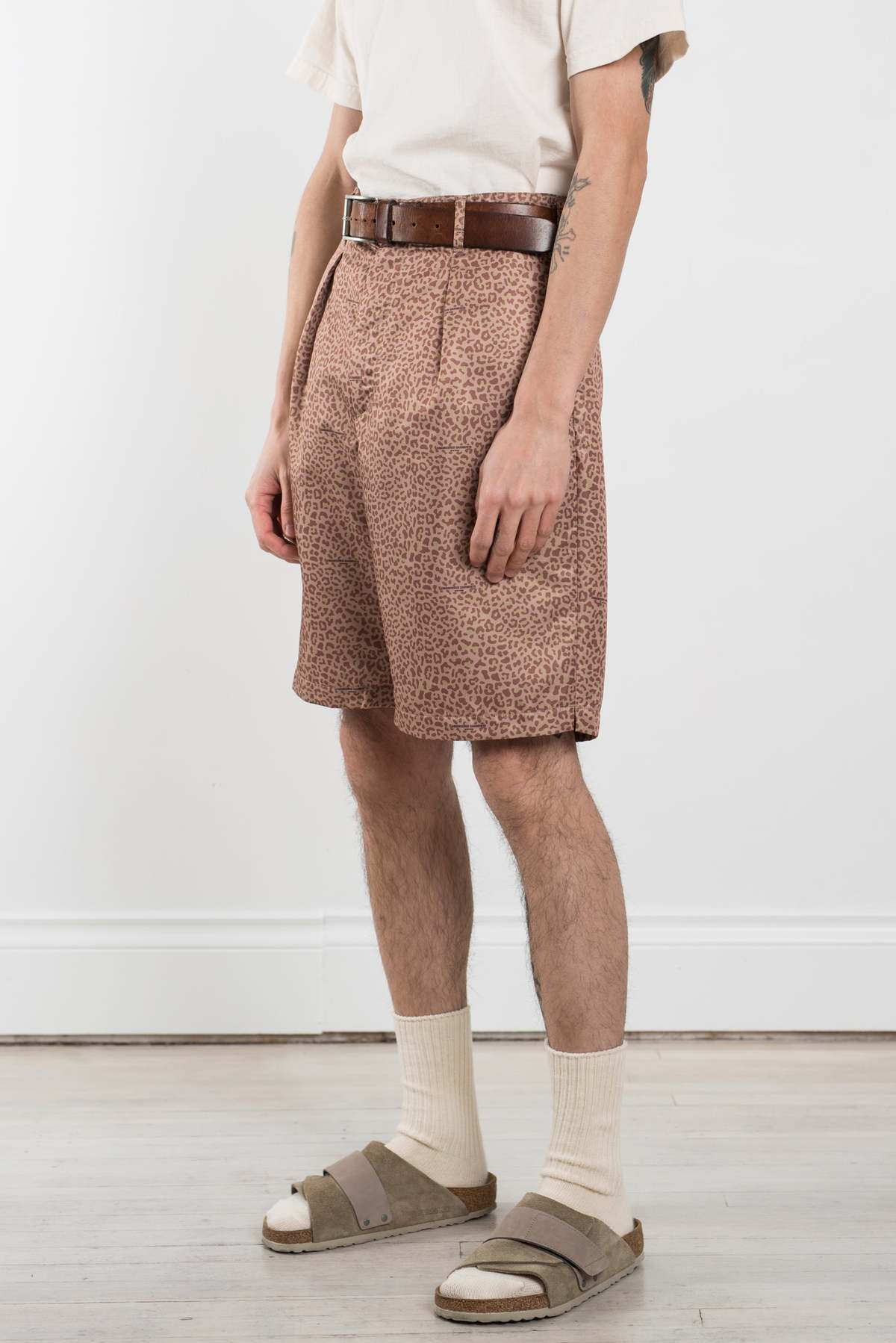 Engineered Garments Poly Fiber Sunset Short - Brown/Leopard Print