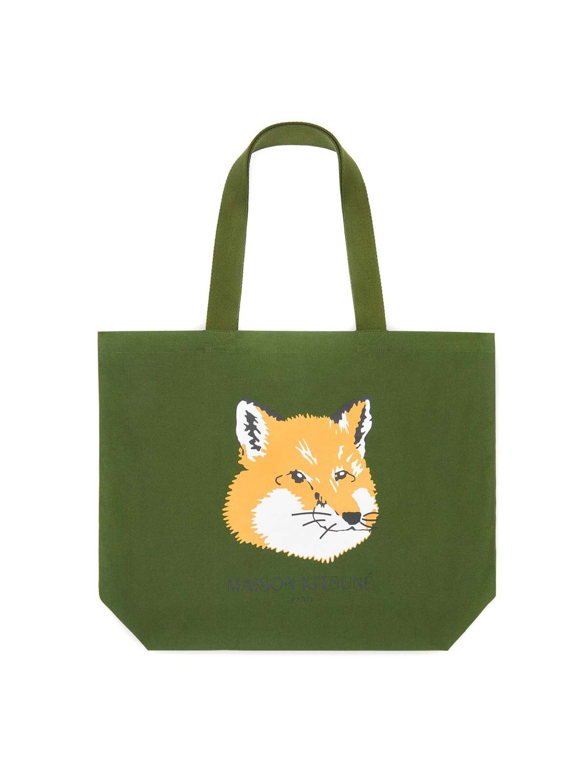 FOX HEAD TOTE BAG_DARK KHAKI | Garmentory