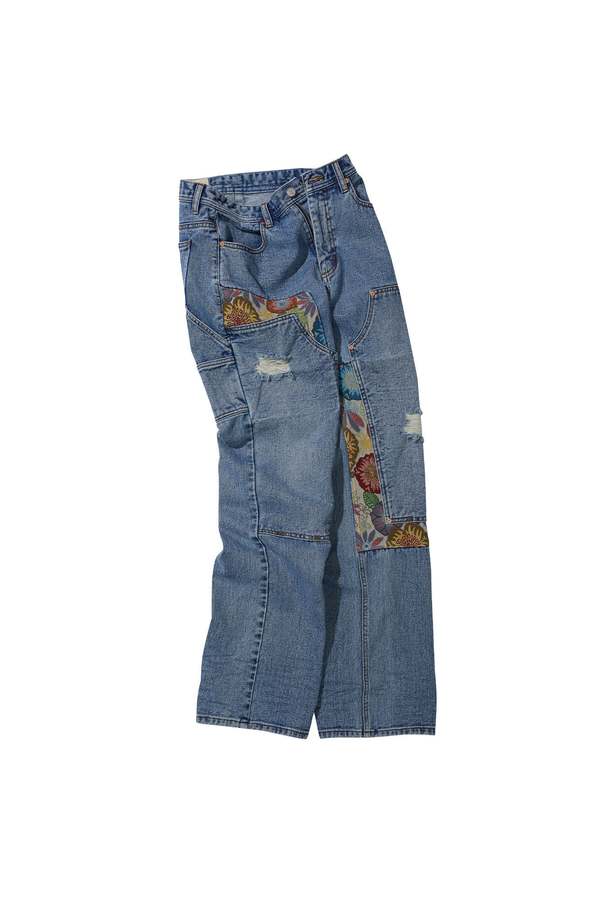 22SS☆ANDERSSON BELL☆FLORIA JACQUARD PATCH CARPENTER JEAN.S Floria Jacquard Patch Carpenter Jeans - Dusty Blue | Garmentory