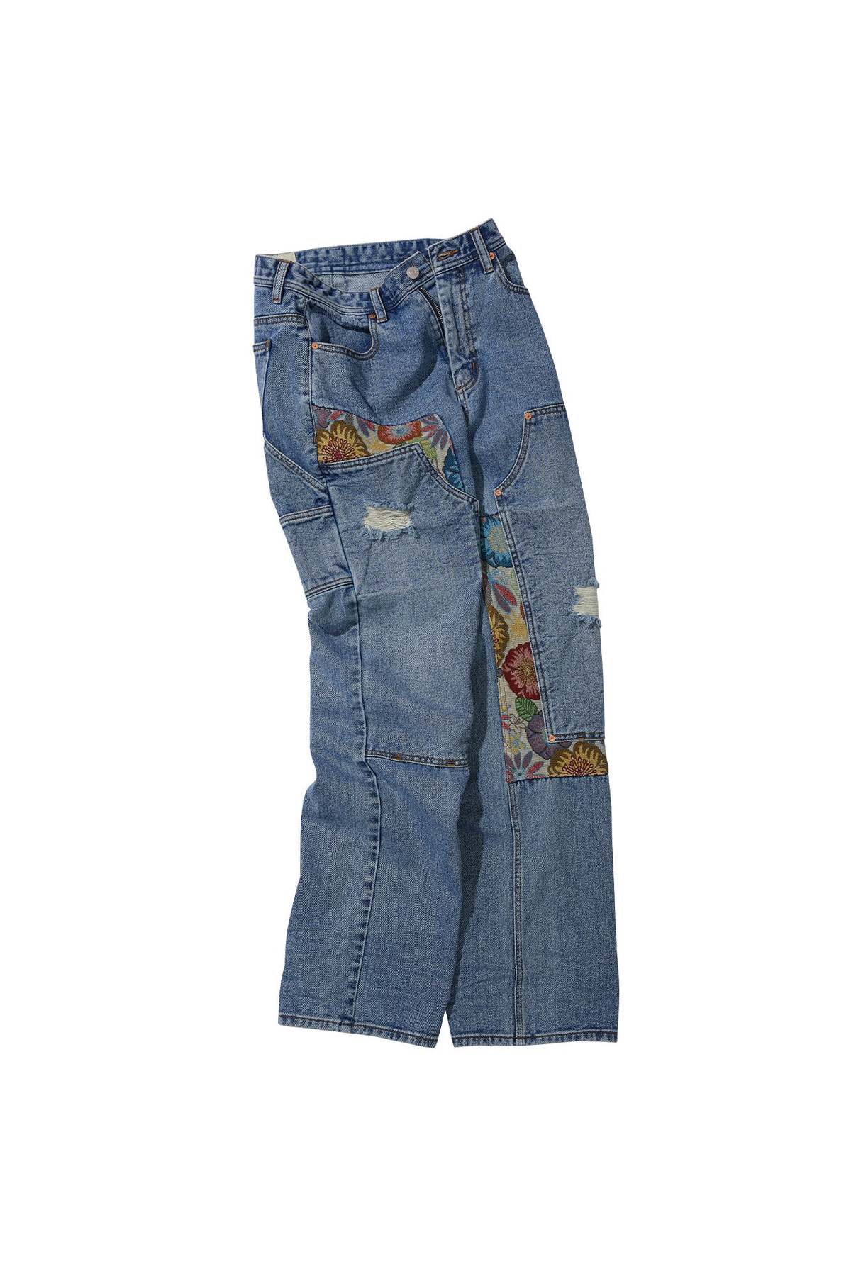 22SS☆ANDERSSON BELL☆FLORIA JACQUARD PATCH CARPENTER JEAN.S Floria Jacquard Patch Carpenter Jeans - Dusty Blue | Garmentory