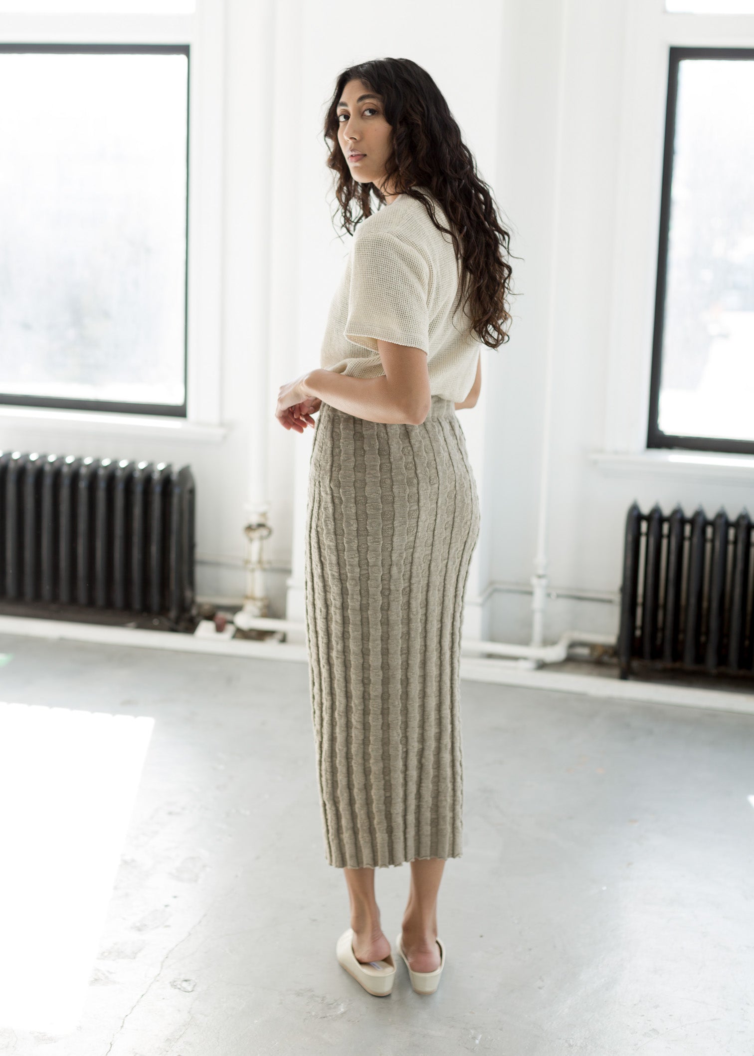 Laubeblan double knit spiral skirt