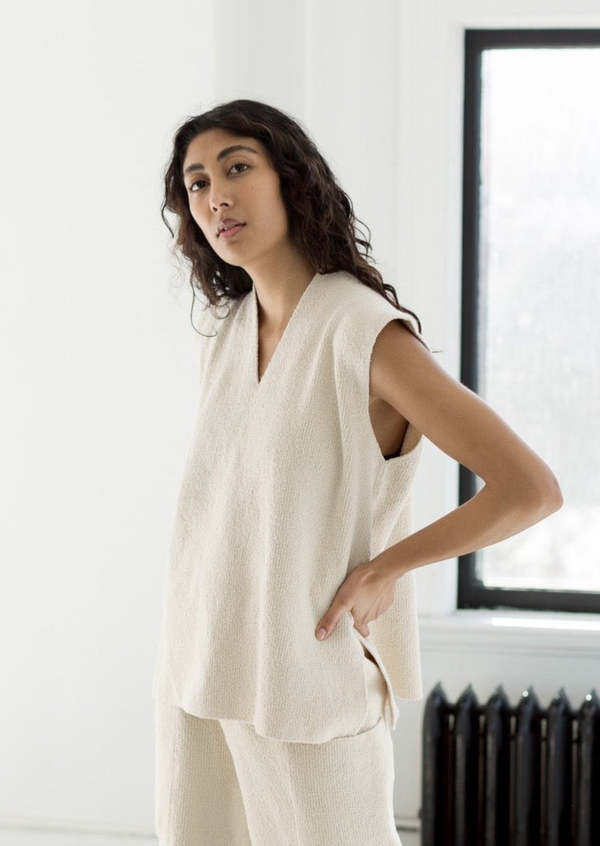 Lauren Manoogian Rib Vest - Natural 