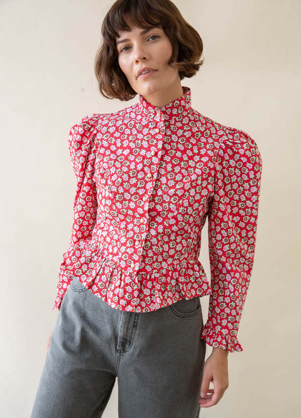 Batsheva Grace Blouse Red Ditsey Garmentory