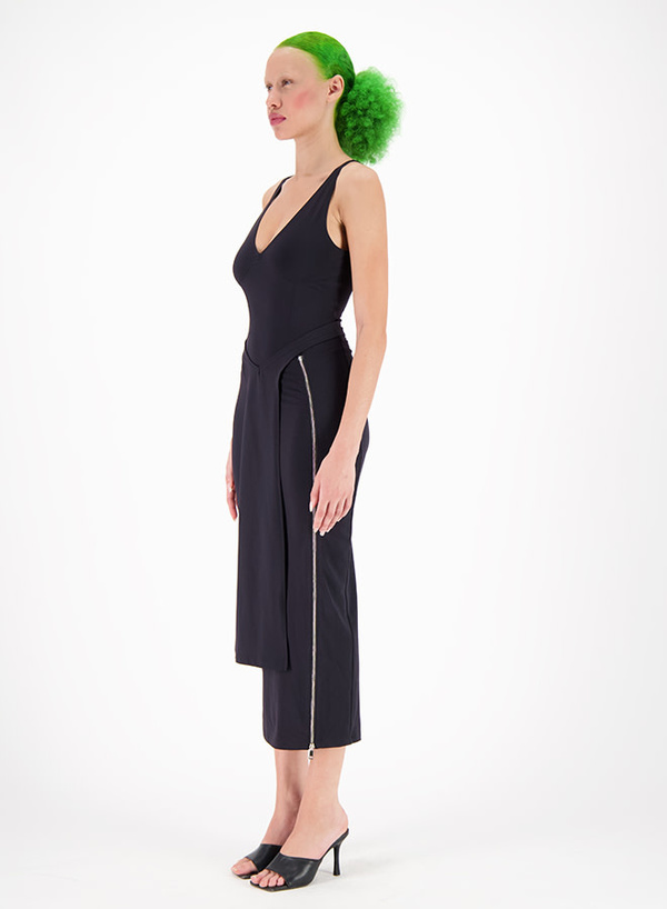 WEINSANTO Fitted Panel side zip Dress - Black | Garmentory