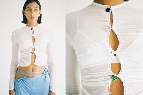Lucille Thièvre Sheer Glass Cardi | Garmentory
