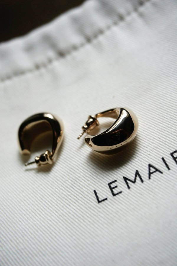 LEMAIRE CURVED MINI DROP EARRINGS | Garmentory