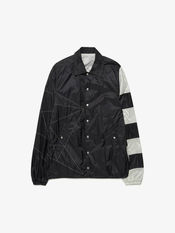 Rick Owens Drkshdw Babel Geometric Stripped Flag Coach Jacket