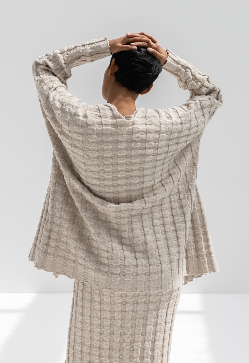 ローレンマヌーギアン　bubble rib cardigan LAUREN MANOOGIAN BUBBLE RIB CARDIGAN - PLASTER | Garmentory