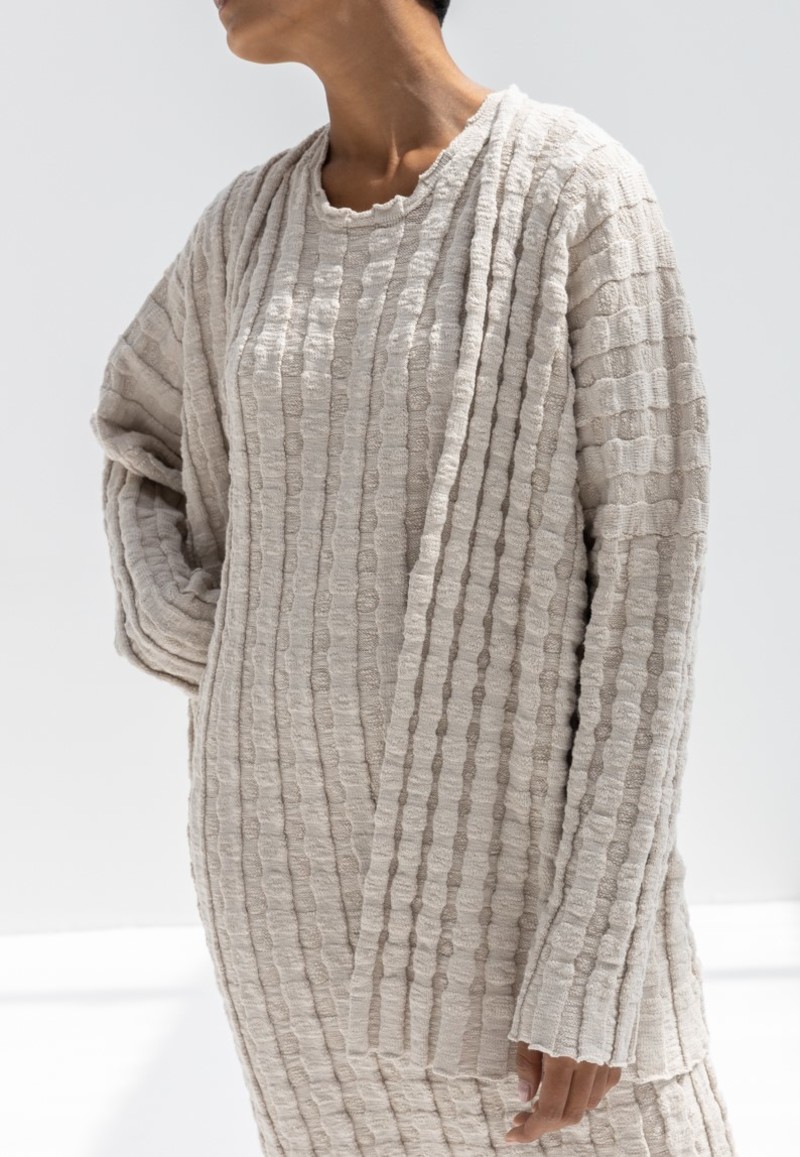 LAUREN MANOOGIAN BUBBLE RIB CARDIGAN - PLASTER | Garmentory